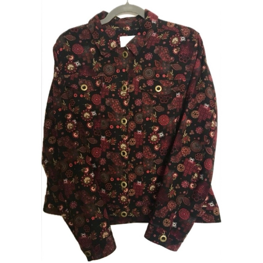 Christopher‎ & Banks Stretch Button Front Jacket Shirt Size L